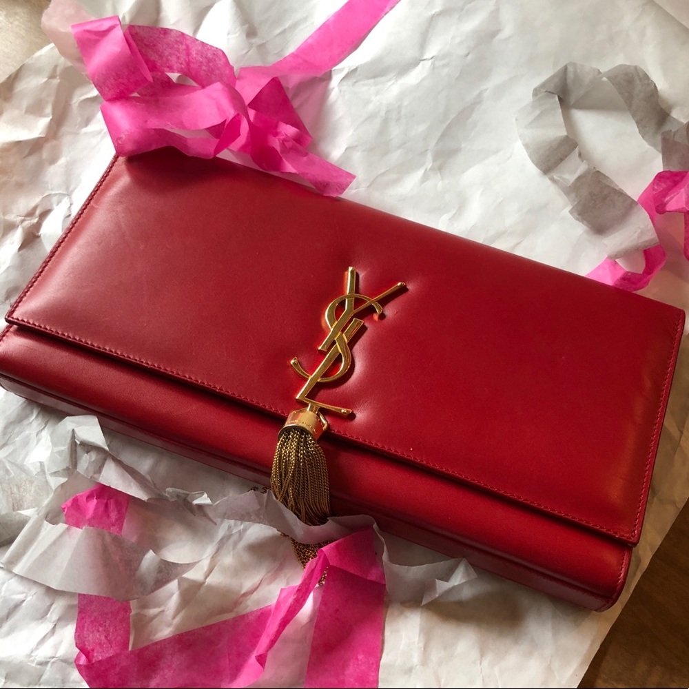 YSL Clutch with gold hardwar